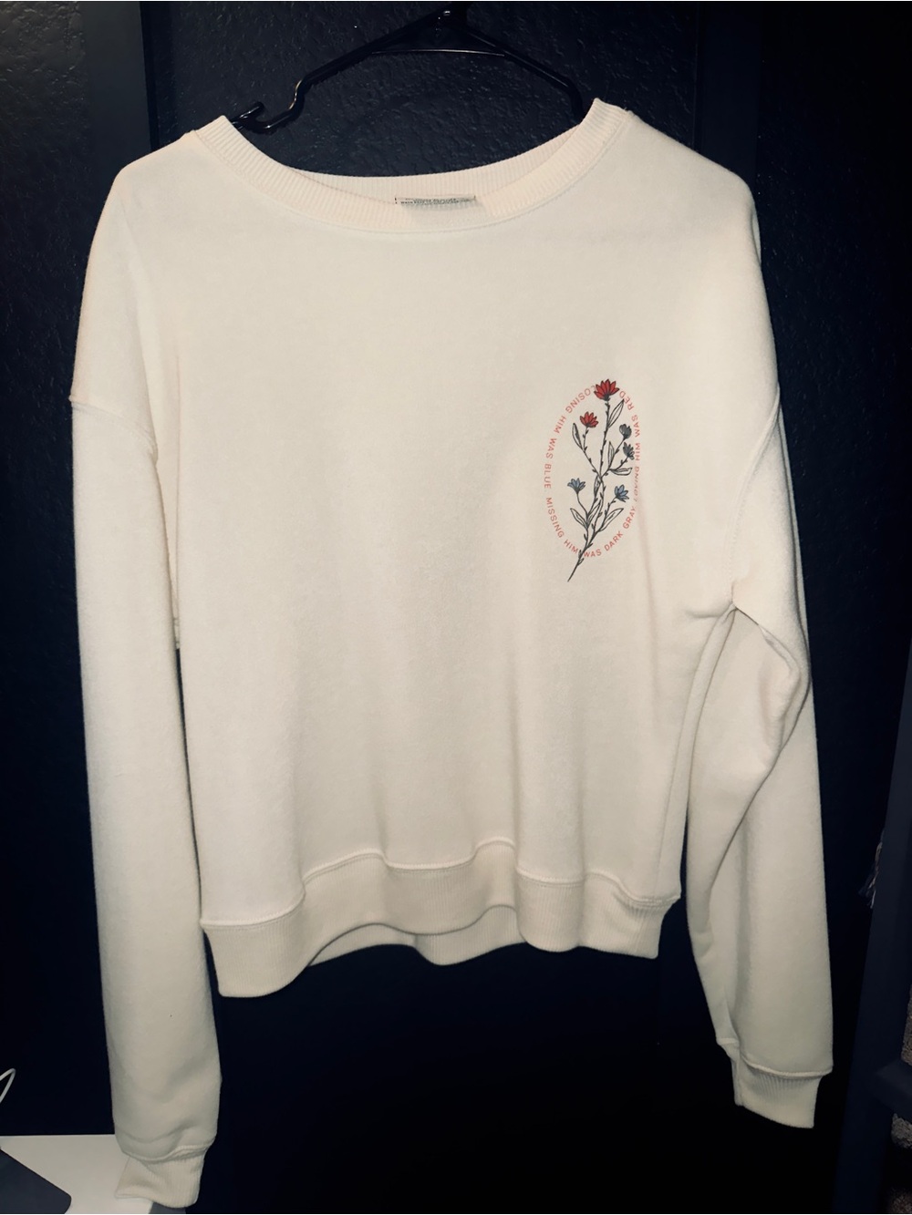 TAYLOR SWIFT Loving Him Was Red cream crew neck flower sweatshirt sweater